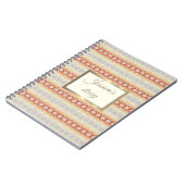 民族のbohoのスタイルの幾何学的なパターン。 金フレーム ノートブック (左側)