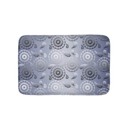 民族のpohoのペイズリーの灰色パターン バスマット (正面)