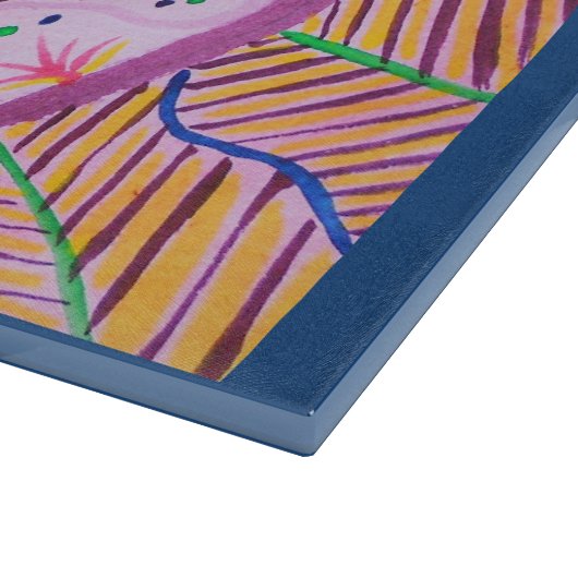 民族のvibeの鮮やかな水彩画の曼荼羅のデザイン カッティングボード (角)