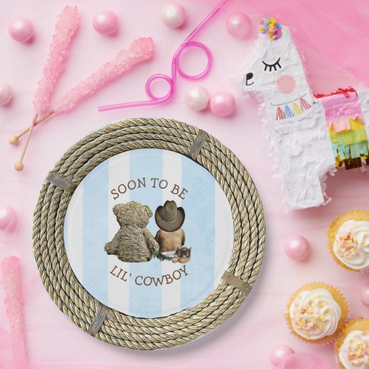 民族はすぐにLil'カウボーイ赤ちゃんシャワーになる ペーパープレート (パーティー)