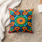 民族はっきりした曼荼羅 クッション (ブランケット)