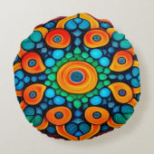 民族はっきりした曼荼羅 ラウンドクッション (裏面)