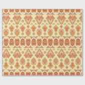 民族ろうけつ染めヴィンテージオーナメント。エスニックフローラセット ラッピングペーパー (フラット)
