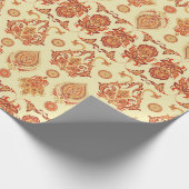 民族ろうけつ染めヴィンテージオーナメント。エスニックフローラセット ラッピングペーパー (角)