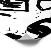 民族アステカ、ヴィンテージストライプのパターン。 ポスター (角)