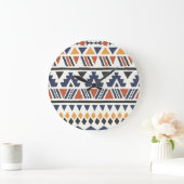 民族アステカ：手描きシームレス ラージ壁時計 (ホーム)