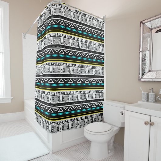 民族オーナメント シャワーカーテン (インサイチュ)