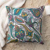 民族カラフルの美しいフローラペイズリーパターン クッション (ブランケット)