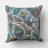 民族カラフルの美しいフローラペイズリーパターン クッション (裏面)