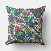 民族カラフルの美しいフローラペイズリーパターン クッション (正面)