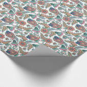 民族カラフルフローラペイズリーパターン ラッピングペーパー (角)