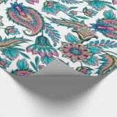 民族カラフルフローラペイズリーパターン ラッピングペーパー (コーナー)