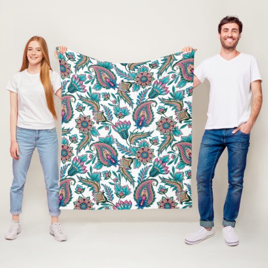 民族カラフルペイズリー様式 フリースブランケット (インサイチュ)