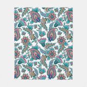 民族カラフルペイズリー様式 フリースブランケット (正面)