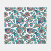 民族カラフルペイズリー様式 フリースブランケット (正面(横))