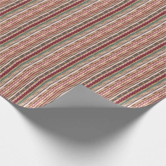 民族カラフルボホ族の部族のパターン ラッピングペーパー (角)