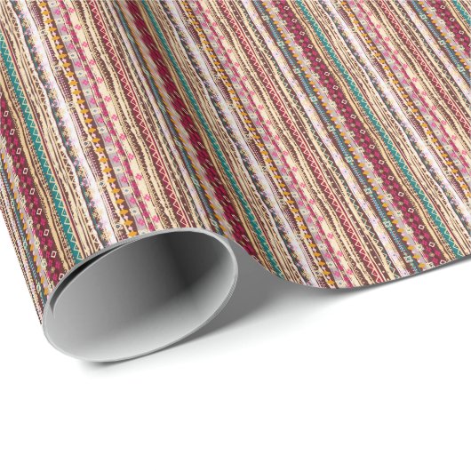 民族カラフルボホ族の部族のパターン ラッピングペーパー (ロールコーナー)
