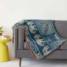 民族クール柄のトレンディーゾウ青