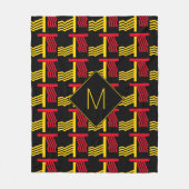 民族スタイリッシュ幾何学モノグラム フリースブランケット (正面)