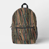 民族スタイルの抽象芸術 プリントバックパック (正面)