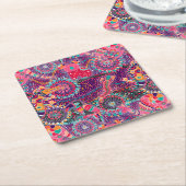 民族スタイル動物型 スクエアペーパーコースター (アングル)