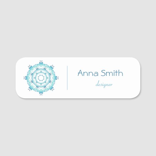 民族ターコイズ曼荼羅 名札 (正面)