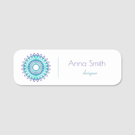 民族ターコイズ曼荼羅 名札 (正面)