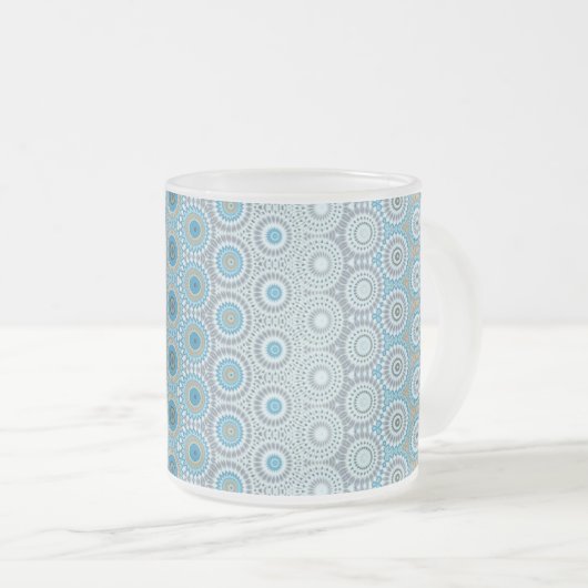 民族デザインパターン フロストグラスマグカップ (正面右)