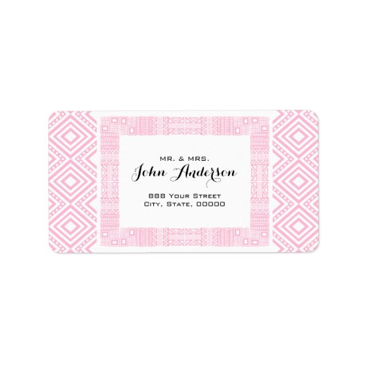 民族デザイン差出人住所ラベル1 ラベル (正面)