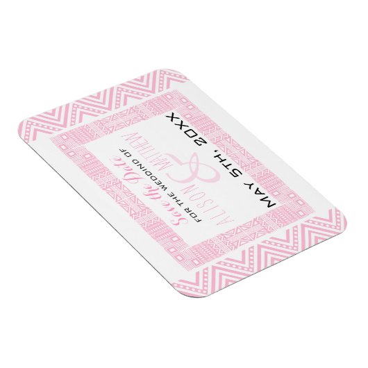 民族デザイン結婚式の日付磁石を保存1 マグネット (右側)