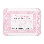 民族デザイン結婚式の日付磁石を保存1 マグネット (横)