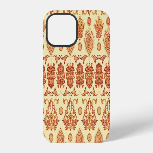 民族バティック フラワー 民族パターン iPhoneケース (裏面)