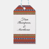 民族パターストライプのンの贈り物ラベル ギフトタグ (裏面)