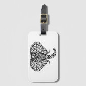 民族パターン象 ラゲッジタグ (正面縦)