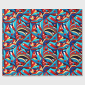 民族パターン、民族デザイン、民族 ラッピングペーパー (フラット)