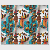 民族パターン、民族デザイン、民族 ラッピングペーパー (フラット)