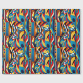 民族パターン、民族デザイン、民族 ラッピングペーパー (フラット)