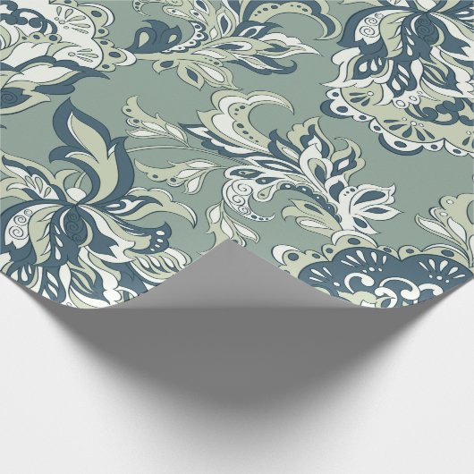 民族フローラのシームレスなパターン民俗ろうけつ染め ラッピングペーパー (角)