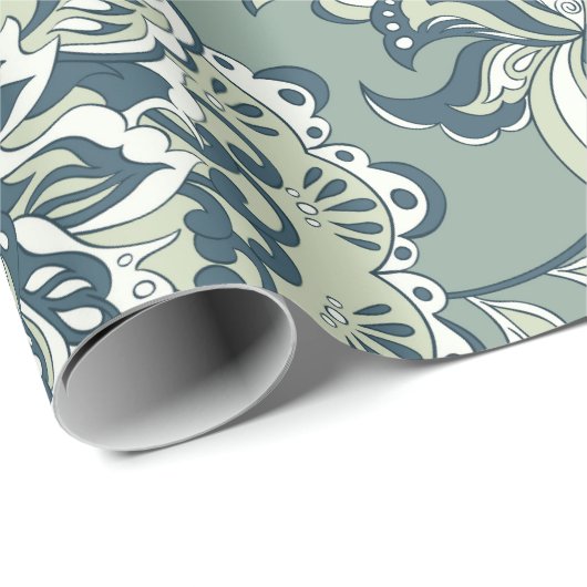 民族フローラのシームレスなパターン民俗ろうけつ染め ラッピングペーパー (ロールコーナー)