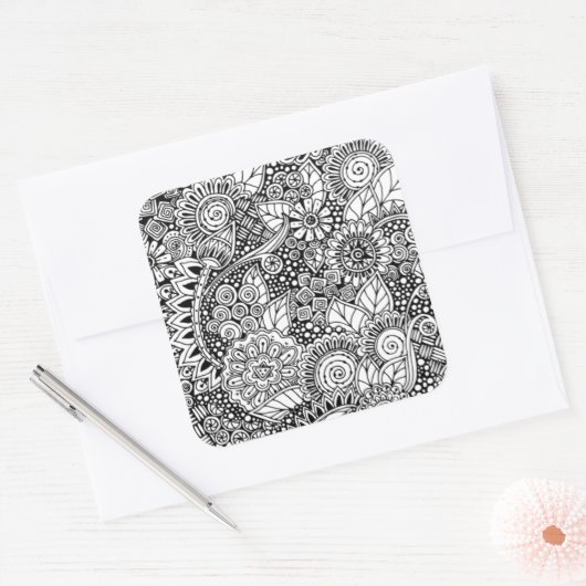 民族フローラインスパイア スクエアシール (封筒)