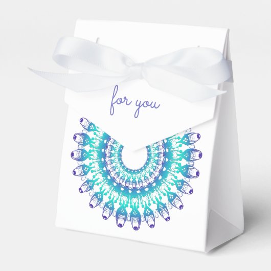 民族フローラターコイズ曼荼羅。 フェイバーボックス (正面サイド)