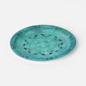 民族フローラターコイズ曼荼羅 ペーパープレート (アングル)