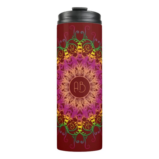 民族フローラ数々の色曼荼羅。 タンブラー (正面)