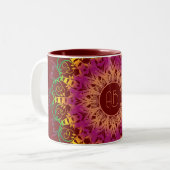 民族フローラ数々の色曼荼羅。 ツートーンマグカップ (正面左)