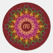 民族フローラ数々の色曼荼羅。 ラウンドシール (正面)