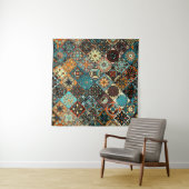 民族フローラ曼荼羅の継ぎ目のない模様。カラフル タペストリー (インサイチュ)