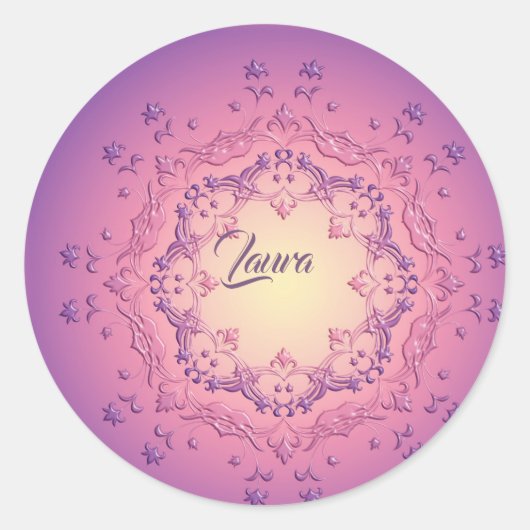 民族フローラ曼荼羅。フローラ冠 ラウンドシール (正面)