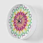民族フローラ曼荼羅。 壁時計 (傾斜)
