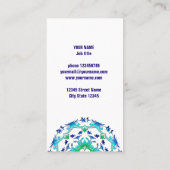 民族フローラ曼荼羅。文字。名刺 名刺 (裏面)