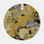 民族フローラ:クリエイティブペイズリーテクスチャ。 ガラスオーナメント (裏面)